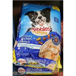 THREE 19KG BAGS OF SAVOURY CHICKEN KIBBLES N BITS