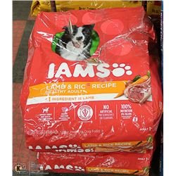 THREE 17.46KG BAGS OF IAMS LAMB & RICE RECIPE DOG