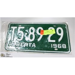 NEW NEVER USED 1968 LICENSE PLATE