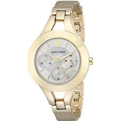 NEW EMPORIO ARMANI TRIPLE CHRONO GOLD TONE WATCH