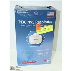 20 N95 RESPIRATOR MASKS