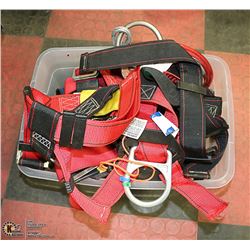 TOTE OF HARNESSES & LANYARDS