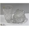Image 1 : CRYSTAL VASE AND 2 PINWHEEL CRYSTAL ASHTRAYS