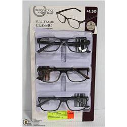 DESIGN OPTICS FOSTER GRANT READING GLASSES +1.50