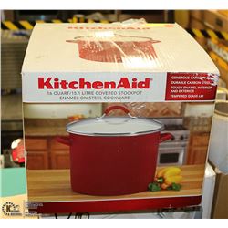 NEW KITCHENAID 16 QT ENAMELED COVERED STOCKPOT
