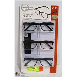 DESIGN OPTICS FOSTER GRANT READING GLASSES +1.25