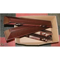 4 WALL SHELVES BROWN IN COLOUR