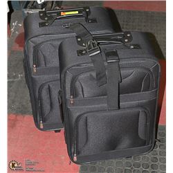 LUGGAGE SET- 3 PIECES- BLACK- "JET STREAM" BRAND