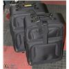 Image 1 : LUGGAGE SET- 3 PIECES- BLACK- "JET STREAM" BRAND