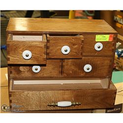 WOOD TABLE TOP CRAFT ORGANIZER- 6 DRAWER