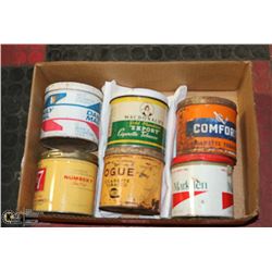 LOT OF 6 VINTAGE TOBACCO TINS