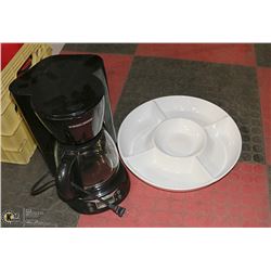 BLACK & DECKER COFFEE MAKER AND LARGE PLATTER