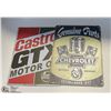 Image 1 : PAIR OF TIN SIGNS, CHEVY PARTS AND CASTROL OIL