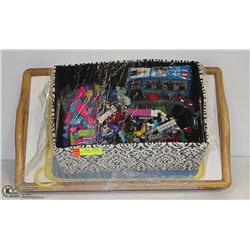 SOFT STORAGE BOX FULL OF LEGO PLAY SETS,