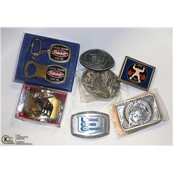 ASSORTED BELT BUCKLES:  UNITED GRAIN GROWERS,