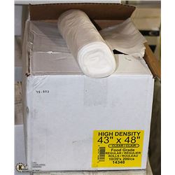 CASE OF 200 - 43 X 48 CLEAR GARBAGE BAGS
