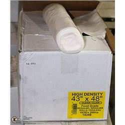 CASE OF 200 - 43 X 48 CLEAR GARBAGE BAGS