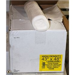 CASE OF 200 - 43 X 48 CLEAR GARBAGE BAGS