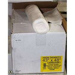 CASE OF 200 - 43 X 48 CLEAR GARBAGE BAGS