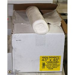 CASE OF 200 - 43 X 48 CLEAR GARBAGE BAGS
