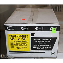 CASE OF 125 - 36 X 50 CLEAR FOOD GRADE BAGS