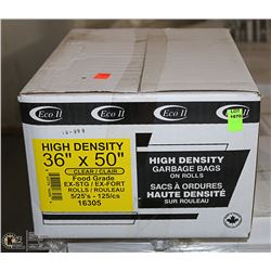 CASE OF 125 - 36 X 50 CLEAR FOOD GRADE BAGS