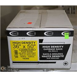 CASE OF 125 - 36 X 50 CLEAR FOOD GRADE BAGS