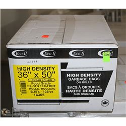 CASE OF 125 - 36 X 50 CLEAR FOOD GRADE BAGS