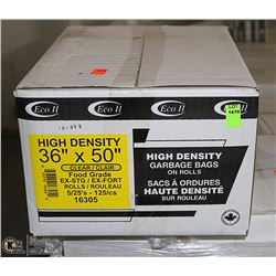 CASE OF 125 - 36 X 50 CLEAR FOOD GRADE BAGS