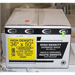 CASE OF 125 - 36 X 50 CLEAR FOOD GRADE BAGS