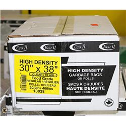 CASE OF 400 - 30 X 38 CLEAR FOOD GRADE GARBAGE BAG