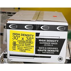 CASE OF 400 - 30 X 38 CLEAR FOOD GRADE GARBAGE BAG
