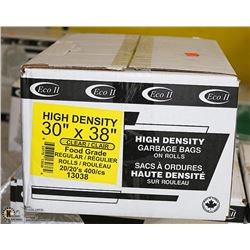 CASE OF 400 - 30 X 38 CLEAR FOOD GRADE GARBAGE BAG
