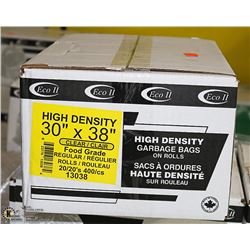 CASE OF 400 - 30 X 38 CLEAR FOOD GRADE GARBAGE BAG