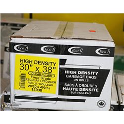 CASE OF 400 - 30 X 38 CLEAR FOOD GRADE GARBAGE BAG
