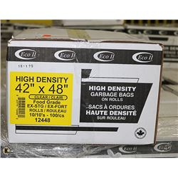 CASE OF 100 - 42 X 48 CLEAR FOOD GRADE GARBAGE BAG
