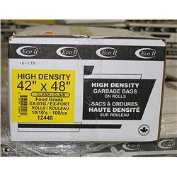 CASE OF 100 - 42 X 48 CLEAR FOOD GRADE GARBAGE BAG