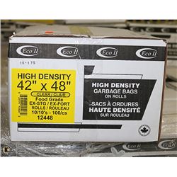 CASE OF 100 - 42 X 48 CLEAR FOOD GRADE GARBAGE BAG