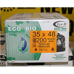 CASE OF 200 - 35 X 48 REGULAR BLACK GARBAGE BAGS