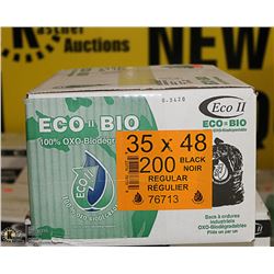 CASE OF 200 - 35 X 48 REGULAR BLACK GARBAGE BAGS
