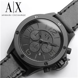 NEW ARMANI EXCHANGE BLACK METAL DIAL MSRP $349