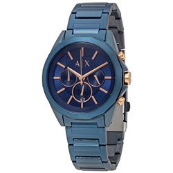 NEW ARMANI EXCHANGE 44MM BLUE ION PLATED MSRP $299