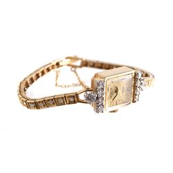 14k Gold & Diamonds Bracelet Watch