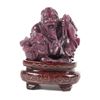 Image 1 : Antique Chinese Carved Ruby Matrix Man w Fish