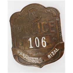 Rare Antique PHILIPPINES Police Badge