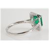 Image 2 : PLATINUM EMERALD & Diamond Ring