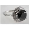 Image 1 : 14K White Gold & BLACK DIAMOND Ring