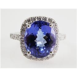 Platinum TANZANITE & DIAMOND Ring