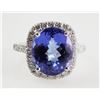 Image 1 : Platinum TANZANITE & DIAMOND Ring