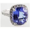 Image 2 : Platinum TANZANITE & DIAMOND Ring